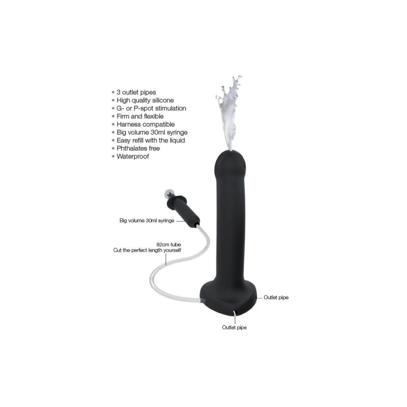 Фалоімітатор з еякуляцією Strap-On-Me Dildo Cum Flesh, довжина 19.6 см, діам. 3.6 см, силікон, насадка для страпону