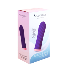Фіолетова Віброкуля – S Pleasures Bullets Twist & Shout Purple з ребристою поверхнею, 10 режимів