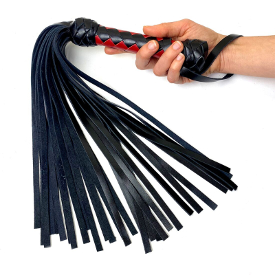 Минифлогер Art of Sex Flogger Martinet, 30 хвостов по 35 см, чёрно-красный
