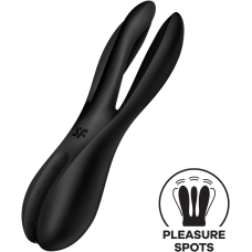 Кліторальний вібратор – Satisfyer Threesome 2 Black – 3 гнучкі пальчики, 3 мотори, 12 режимів