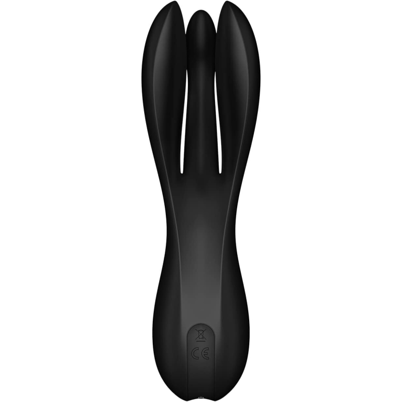 Кліторальний вібратор – Satisfyer Threesome 2 Black – 3 гнучкі пальчики, 3 мотори, 12 режимів