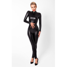 Комбінезон Noir Handmade F319 Caged wetlook catsuit with zippers and ring – XL