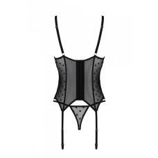 Корсет Passion MARINA CORSET, S/M, черный, с открытыми чашками