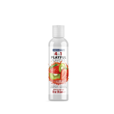 Лубрикант на водной основе Swiss Navy 4 in 1 Straw-Kiwi Pleasures 29.5 мл