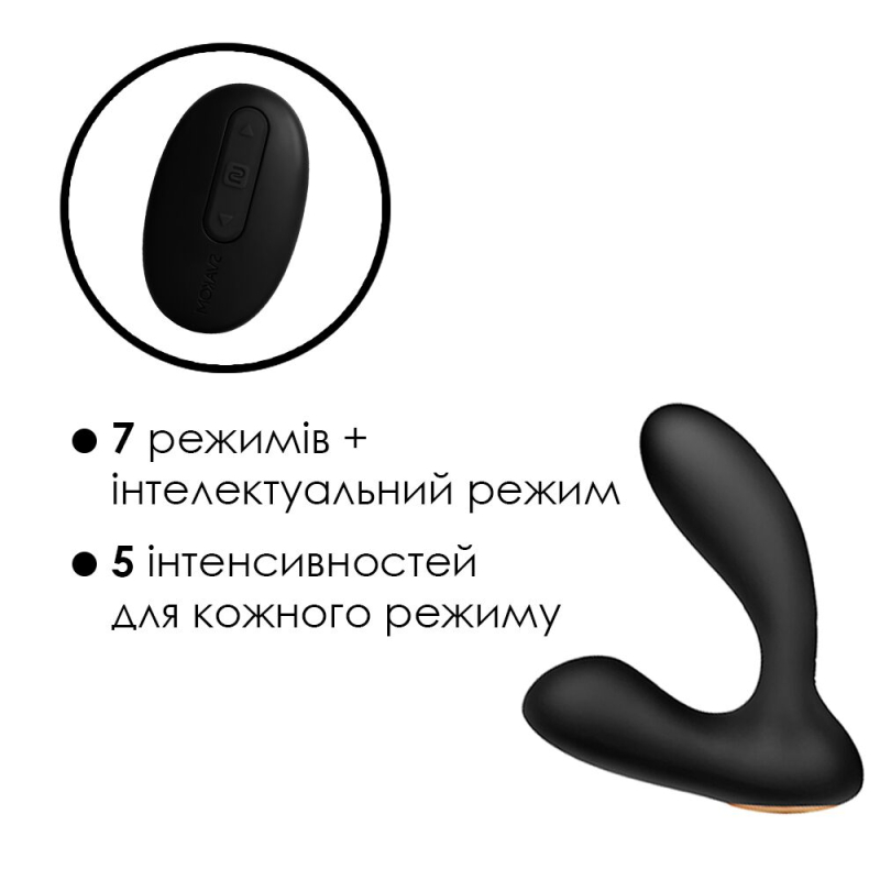 Массажер простаты и вибратор точки G с пультом ДК Svakom Vick Black