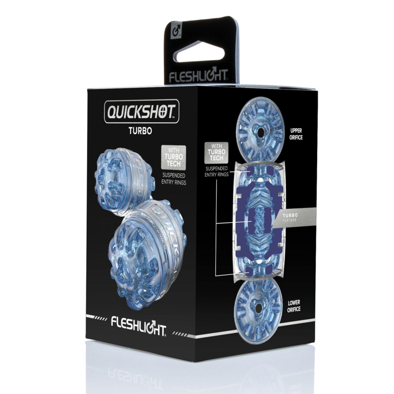 Наскрізний чоловічий мастурбатор Флешлайт Fleshlight Quickshot Turbo Blue Ice