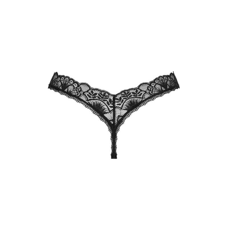 Мереживні стрінги Obsessive Donna Dream thong M/L Чорний колір, низька посадка
