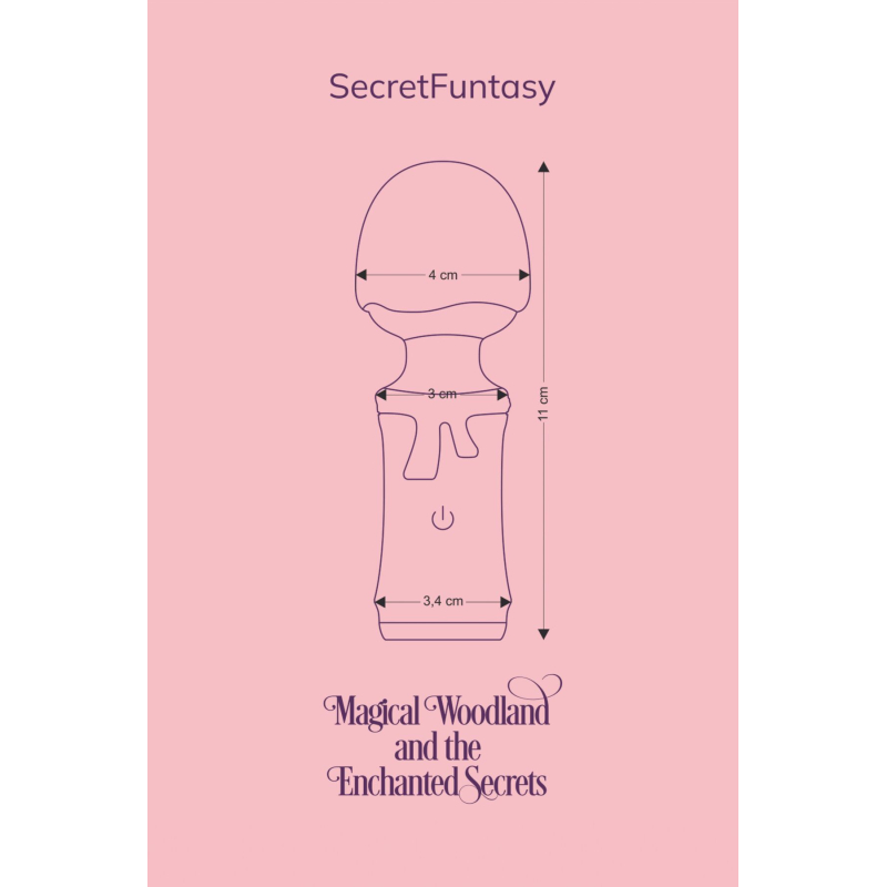 Мини вибромассажер – FairyGasm SecretFuntasy Violet – гибкое крепление головки, 10 режимов вибрации
