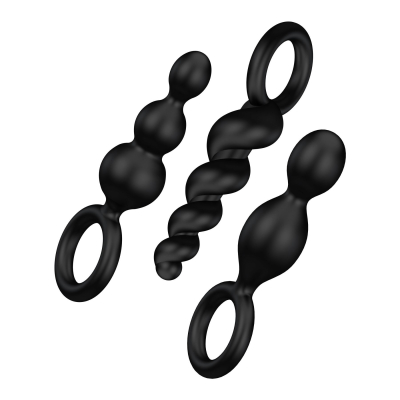 Набор анальных игрушек Satisfyer Plug black (set of 3) - Booty Call, макс. диаметр 3 см