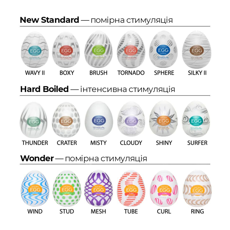 Набір яєць мастурбаторів 6 шт – Tenga Egg Wonder Pack