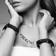 Наручники з екошкіри Bijoux Indiscrets Maze – Thin Handcuffs Чорний колір