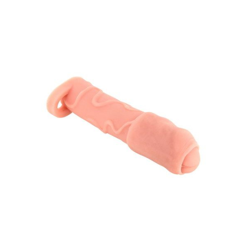 Насадка на член Real Body – Real Extender DICKY із закритою головкою та кільцем для мошонки
