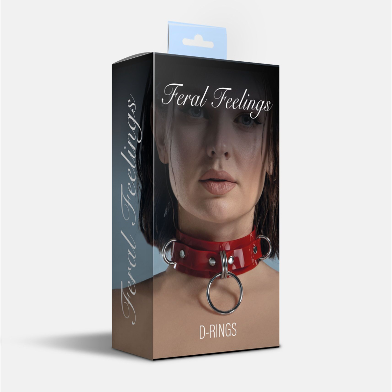 Нашийник для фиксации Feral Feelings - D-Rings Red