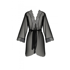 Пеньюар Passion AMBERLY PEIGNOIR Чорний, S/M, пояс у комплекті