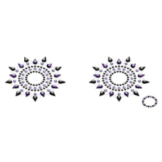 Пестіс з кристалів Petits Joujoux Gloria set of 2 – Black/Purple, прикраса на груди