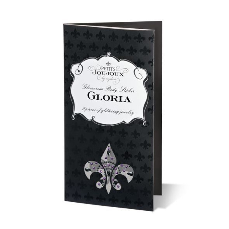 Пестіс з кристалів Petits Joujoux Gloria set of 2 – Black/Purple, прикраса на груди