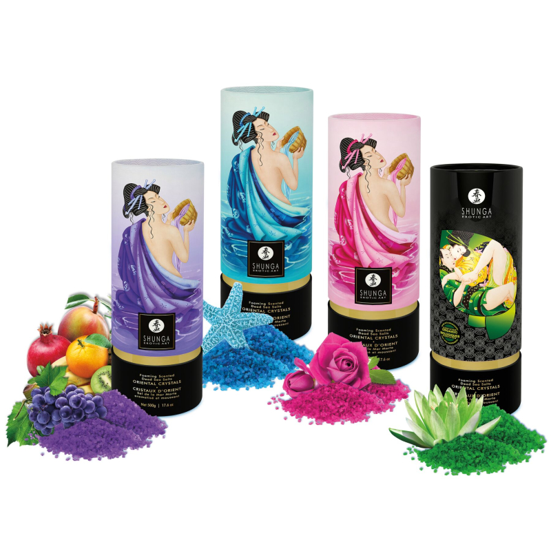 Пінлива сіль для ванни Shunga Dead Sea salt Oriental Crystals – Ocean Temptations (500 г), сіль Мерт