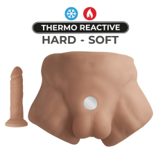 Півторс з фалоімітатором на присосці SilexD Apollo S Male Torso Caramel, довжина 17.8 см