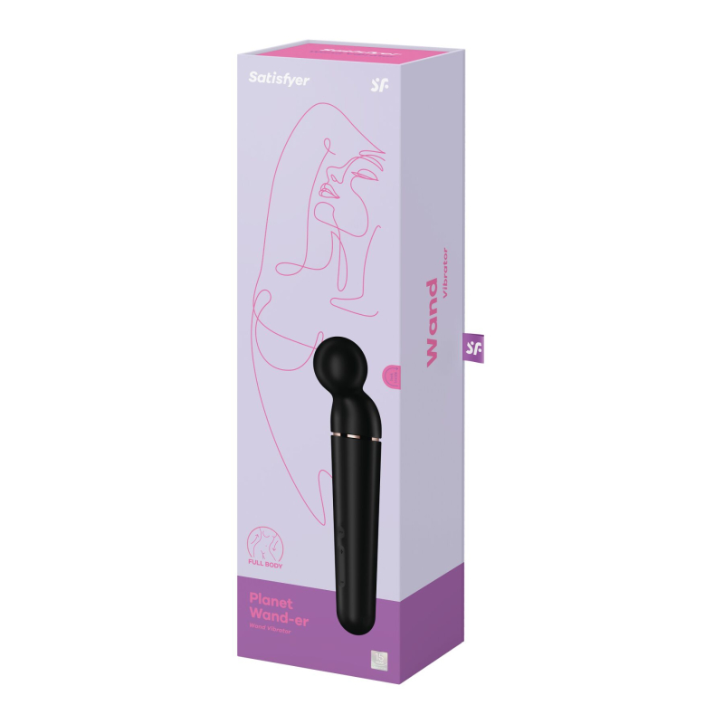 Потужний вібромасажер – Satisfyer Planet Wand-er Black/Rosegold – 10 режимів вібрації, 6 інтенсивностей