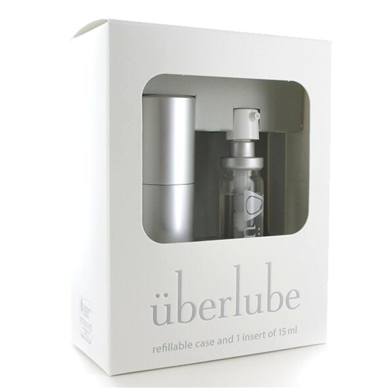Премиум лубрикант 3в1 на силиконовой основе Uberlube Good-to-Go Silver (15 мл) + кейс