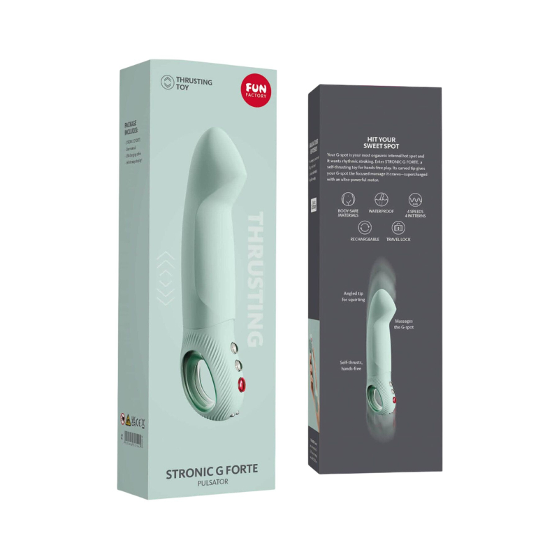 Пульсатор для точки G – Fun Factory STRONIC G FORTE Sage Green, 8 суперпотужних режимів