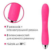 Ребристий вібратор-кролик з підігрівом – Svakom Angel Plum Red – 36 режимів вібрацій + інтелектуальний режим