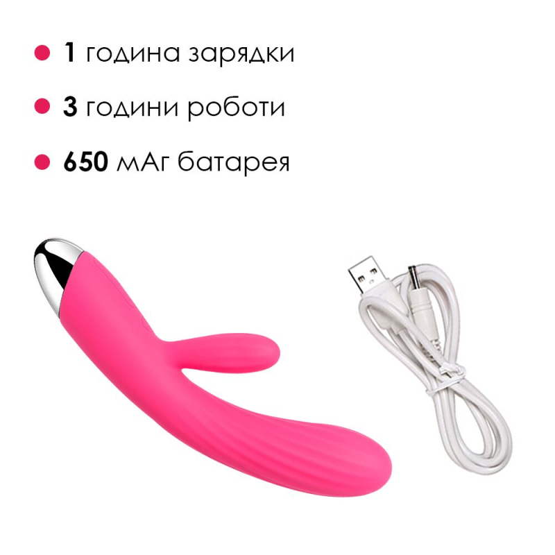 Ребристий вібратор-кролик з підігрівом – Svakom Angel Plum Red – 36 режимів вібрацій + інтелектуальний режим