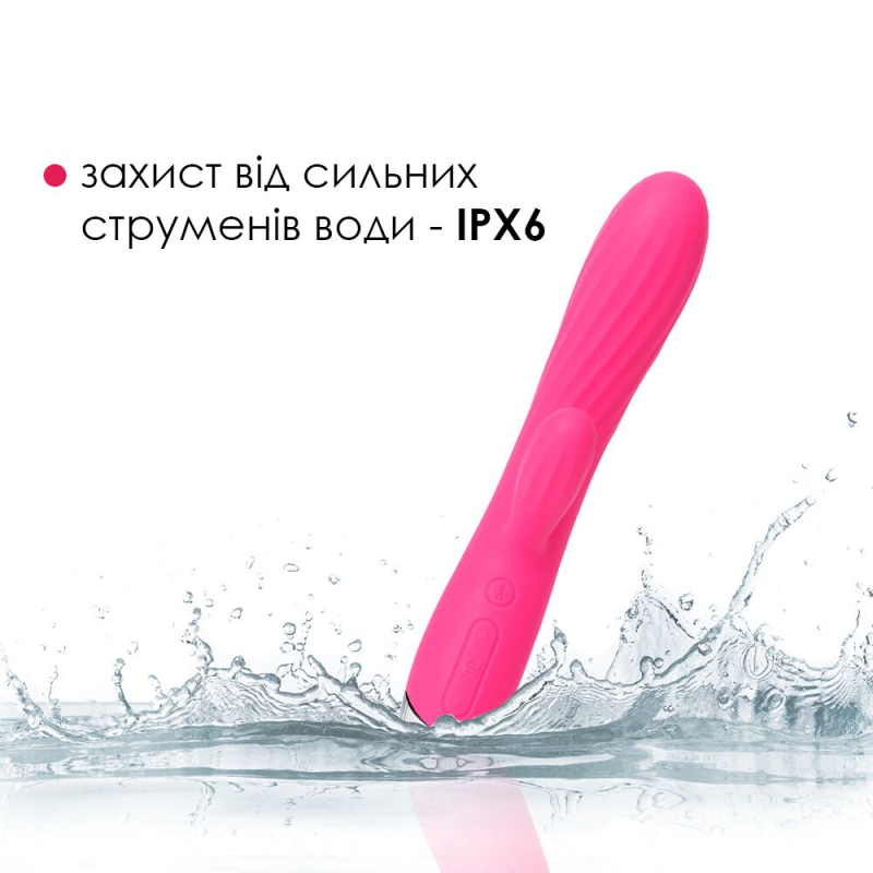 Ребристий вібратор-кролик з підігрівом – Svakom Angel Plum Red – 36 режимів вібрацій + інтелектуальний режим