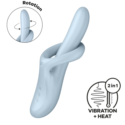 Satisfyer Heat Flex 4 Blue – Вібратор з ротацією та підігрівом до 39°C