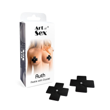 Сексуальные наклейки на грудь со стразами Art of Sex – Ruth pestis with Crystal черного цвета