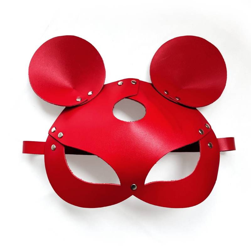 Шкіряна маска мишки Art of Sex – Mouse Mask, колір Червоний