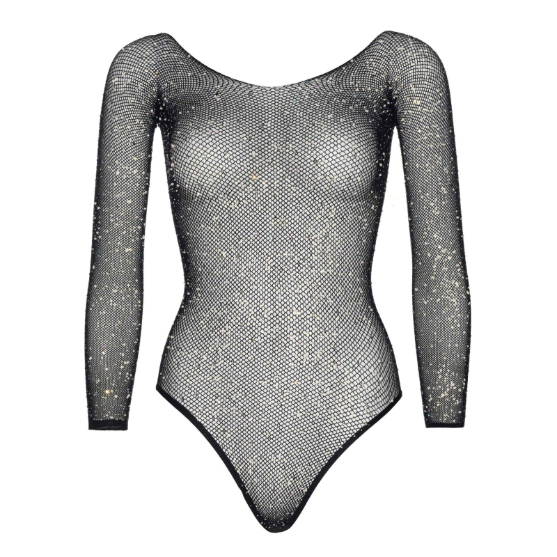 Сітчасте боді зі стразами Leg Avenue Crystalized fishnet bodysuit Чорний One Size