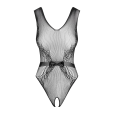 Сітчастий бодістокінг з доступом Obsessive B115 teddy S/M/L, чорний