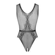 Сетчатый боди-стокинг с доступом Obsessive B115 teddy S/M/L, черный