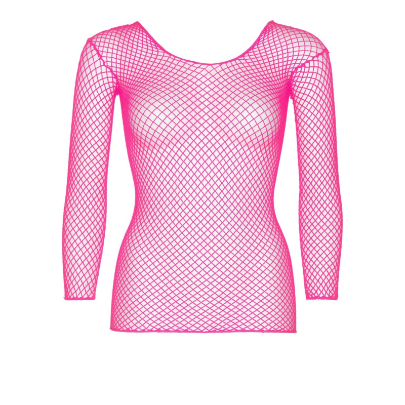 Сітчастий топ Leg Avenue Long Sleeves T–Shirts Neon Pink, One Size