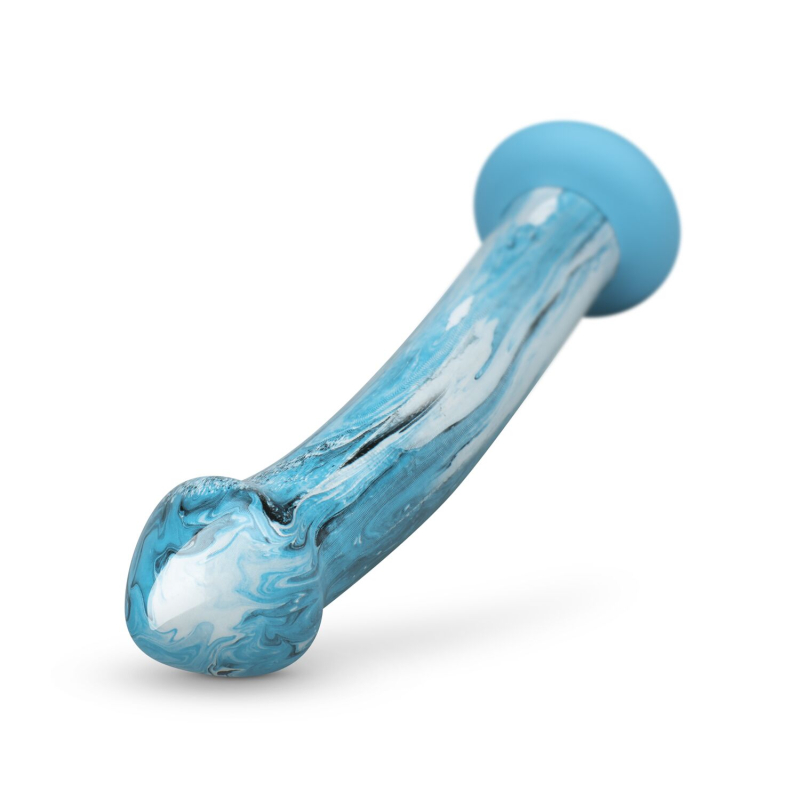 Скляний дилдо Gildo Ocean Ripple, об’ємна головка, ідеально для точки G, довжина 17.4 см