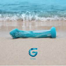 Скляний дилдо Gildo Ocean Ripple, об’ємна головка, ідеально для точки G, довжина 17.4 см