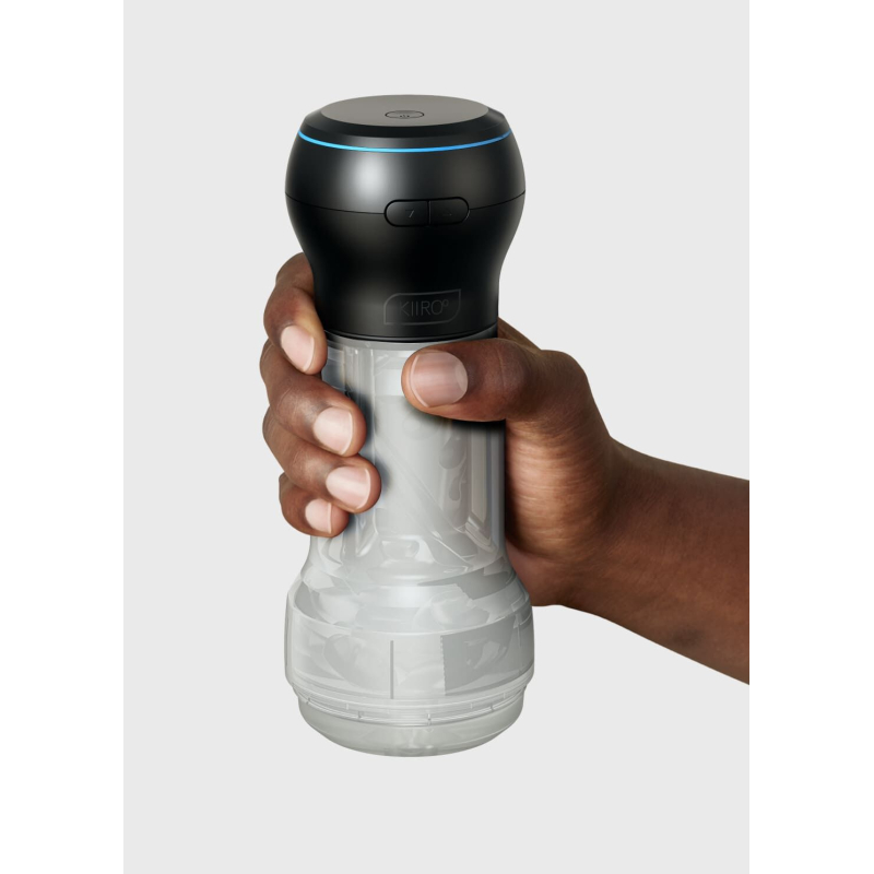 Смарт мастурбатор Kiiroo Feel Pocket Crystal зі всмоктувальною інтерактивною насадкою PowerBlow Combo Set