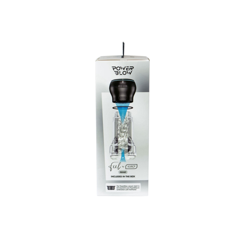 Смарт мастурбатор Kiiroo Feel Pocket Crystal зі всмоктувальною інтерактивною насадкою PowerBlow Combo Set