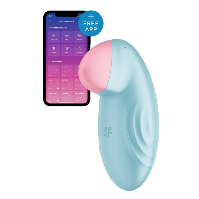 Смарт-вібратор для клітора – Satisfyer Tropical Tip Light Blue – керування на відстані через мобільний застосунок