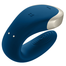 Смарт-вібратор для пар – Satisfyer Double Love Blue – 2 мотори по 10 режимів, пульт дистанційного керування