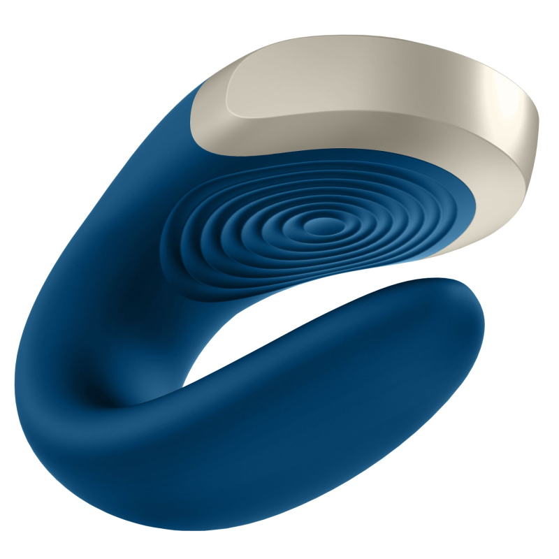 Смарт-вібратор для пар – Satisfyer Double Love Blue – 2 мотори по 10 режимів, пульт дистанційного керування
