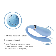 Смарт вібратор для пар з пультом – Zalo Fanfan Set Royal Blue – 8 режимів вібрації, 2 мотори