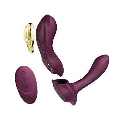 Смарт-вібратор у трусики – Zalo AYA Velvet Purple – насадка для точки G, пульт керування, сильний магніт