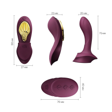Смарт-вібратор у трусики – Zalo AYA Velvet Purple – насадка для точки G, пульт керування, сильний магніт
