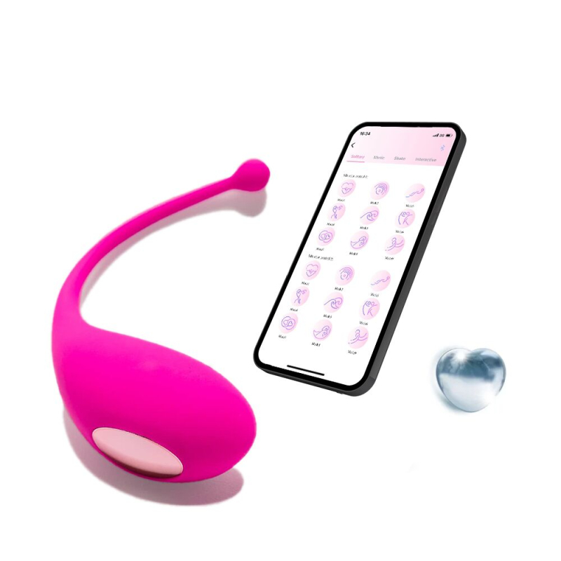Смарт виброяйцо – Adrien Lastic Palpitation Pink – дистанционное управление с телефона через приложение Ad Love