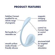 Смарт-виброяйцо – Satisfyer Smooth Petal Connect Light Blue – app-управление на расстоянии с телефона