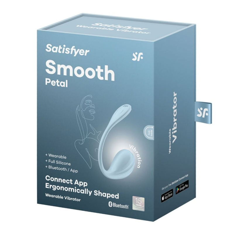Смарт-виброяйцо – Satisfyer Smooth Petal Connect Light Blue – app-управление на расстоянии с телефона