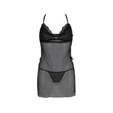 Сорочка Passion DELIENA CHEMISE S/M Чорний, стрінги із заниженою талією