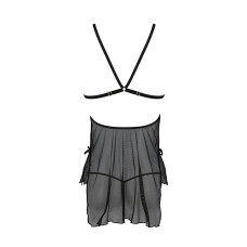 Сорочка Passion DELIENA CHEMISE S/M Чорний, стрінги із заниженою талією